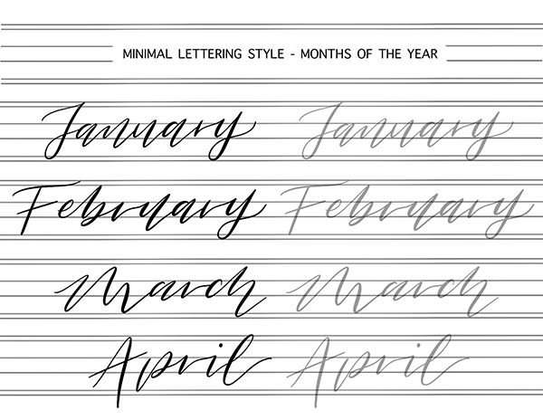 x11 calligraphy hand lettering practice sheets | digital download