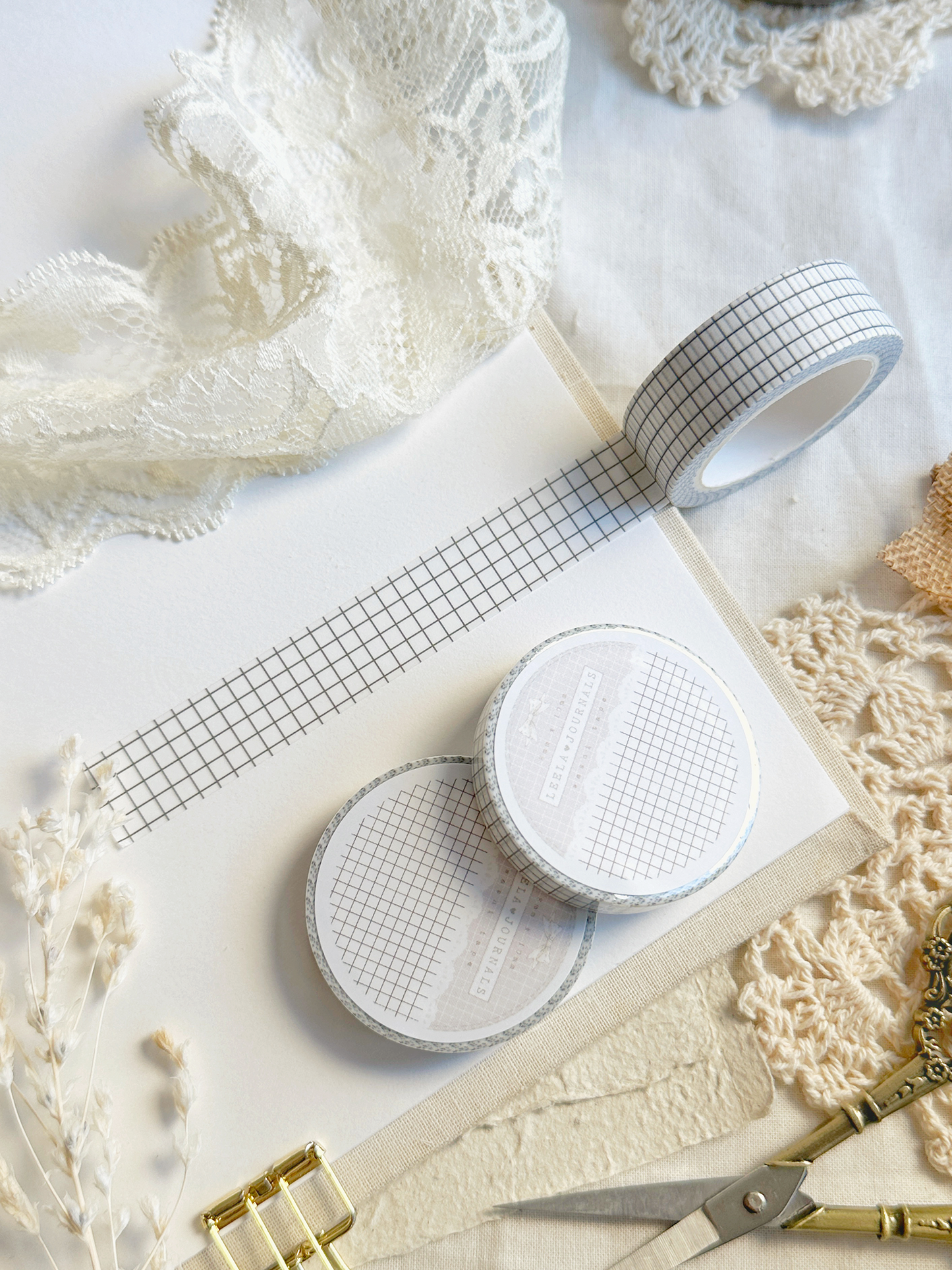 *retiring* white dark gray grid washi tape