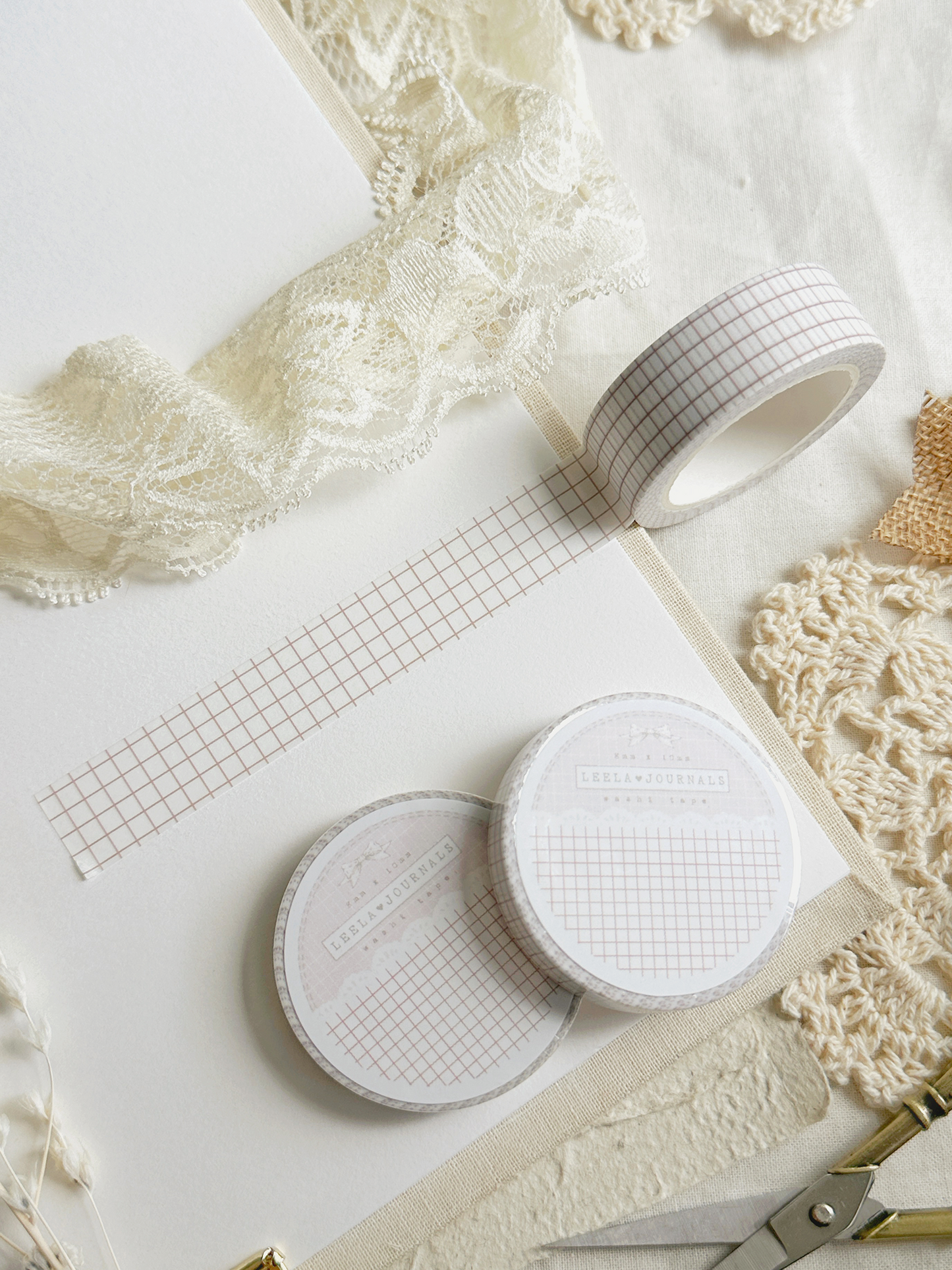 *retiring* white earthy red grid washi tape