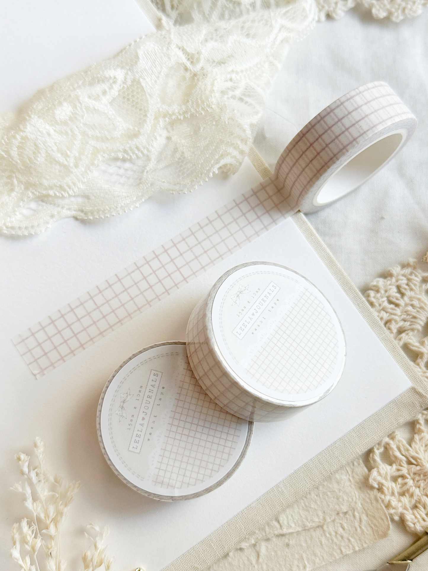 *retiring* creamy pale pink grid washi tape