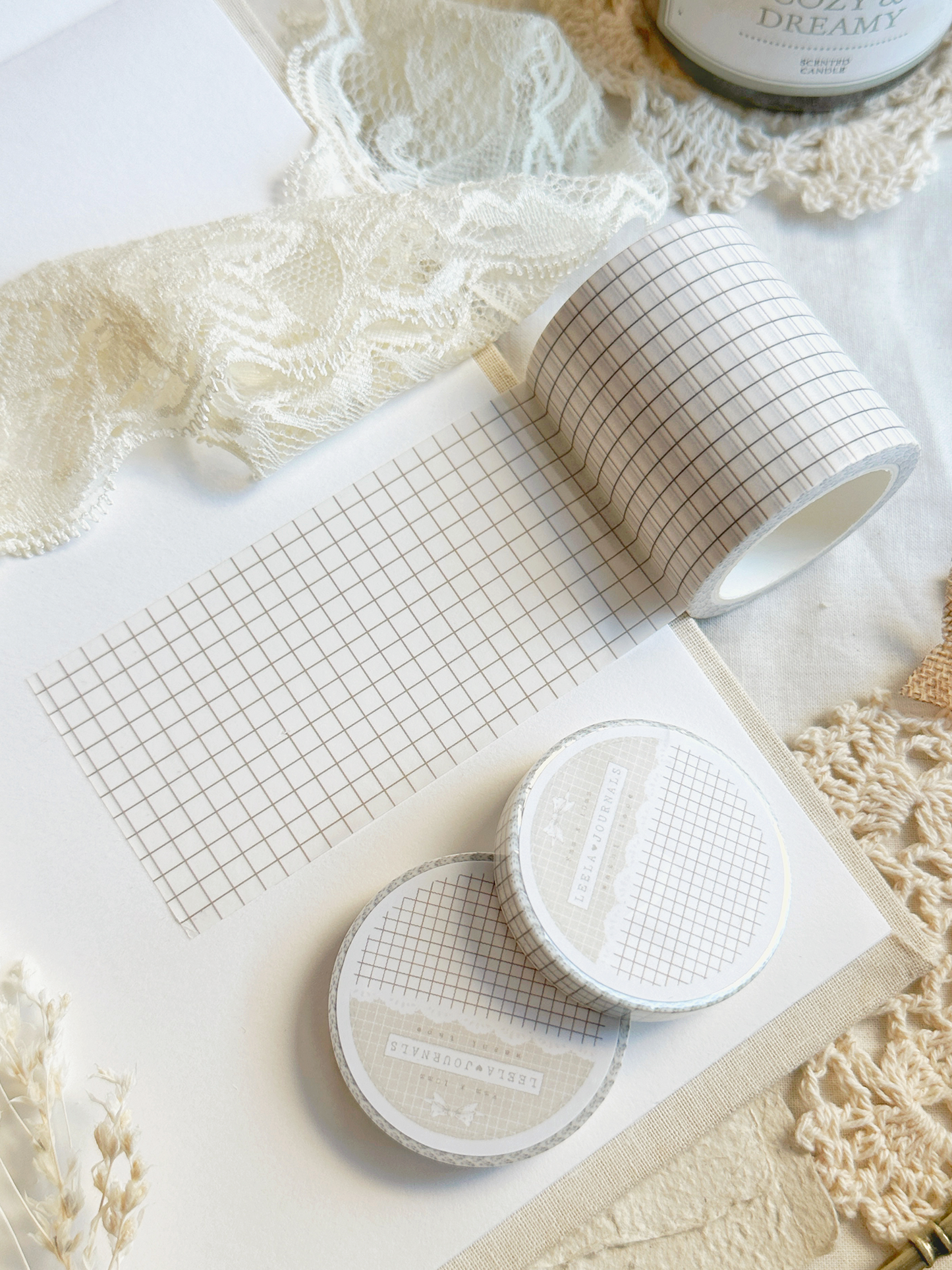*retiring* white brown grid washi tape