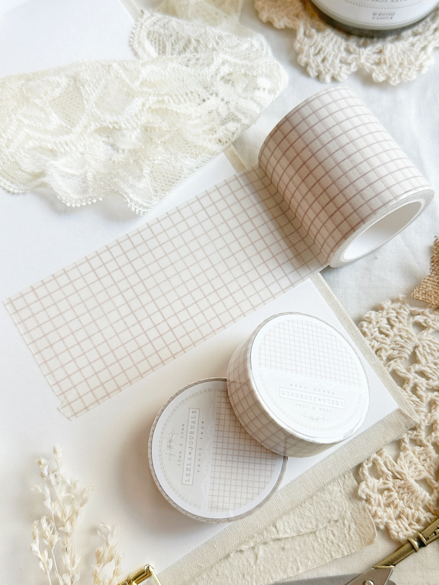 *retiring* creamy pale pink grid washi tape