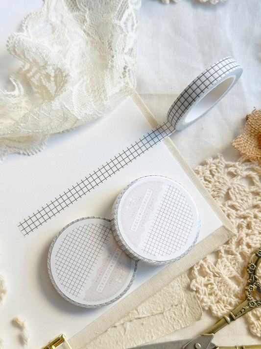 *retiring* white dark gray grid washi tape