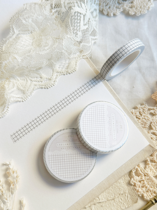 *retiring* white light gray grid washi tape