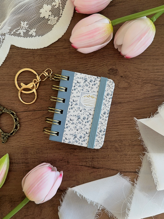 blue rose toile composition baby notebook
