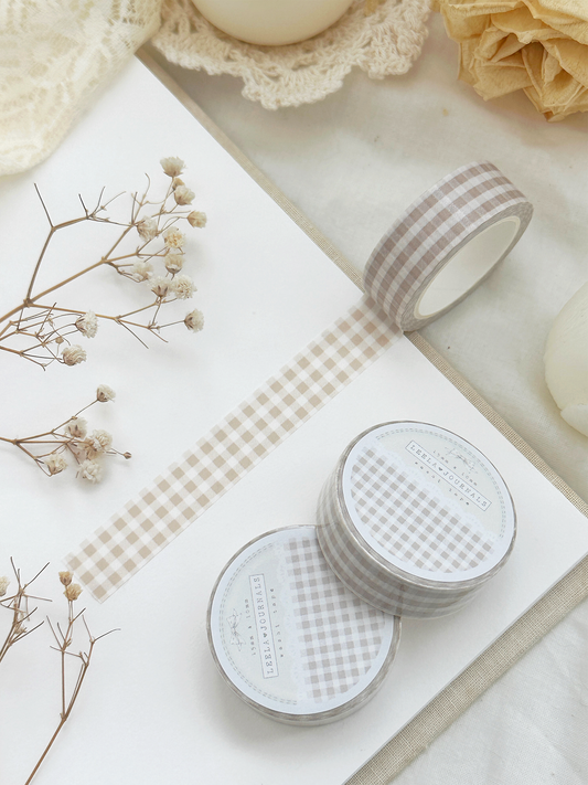 soft beige plaid washi tape
