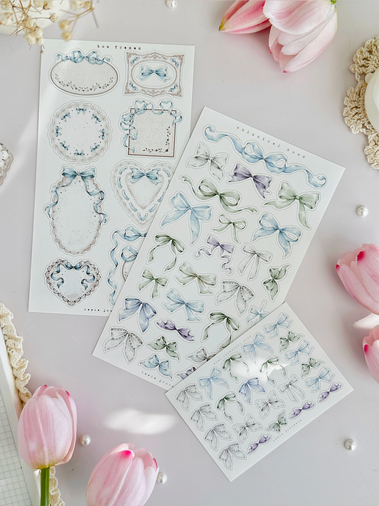 enchanted bows & frames sticker sheets - 3pc set