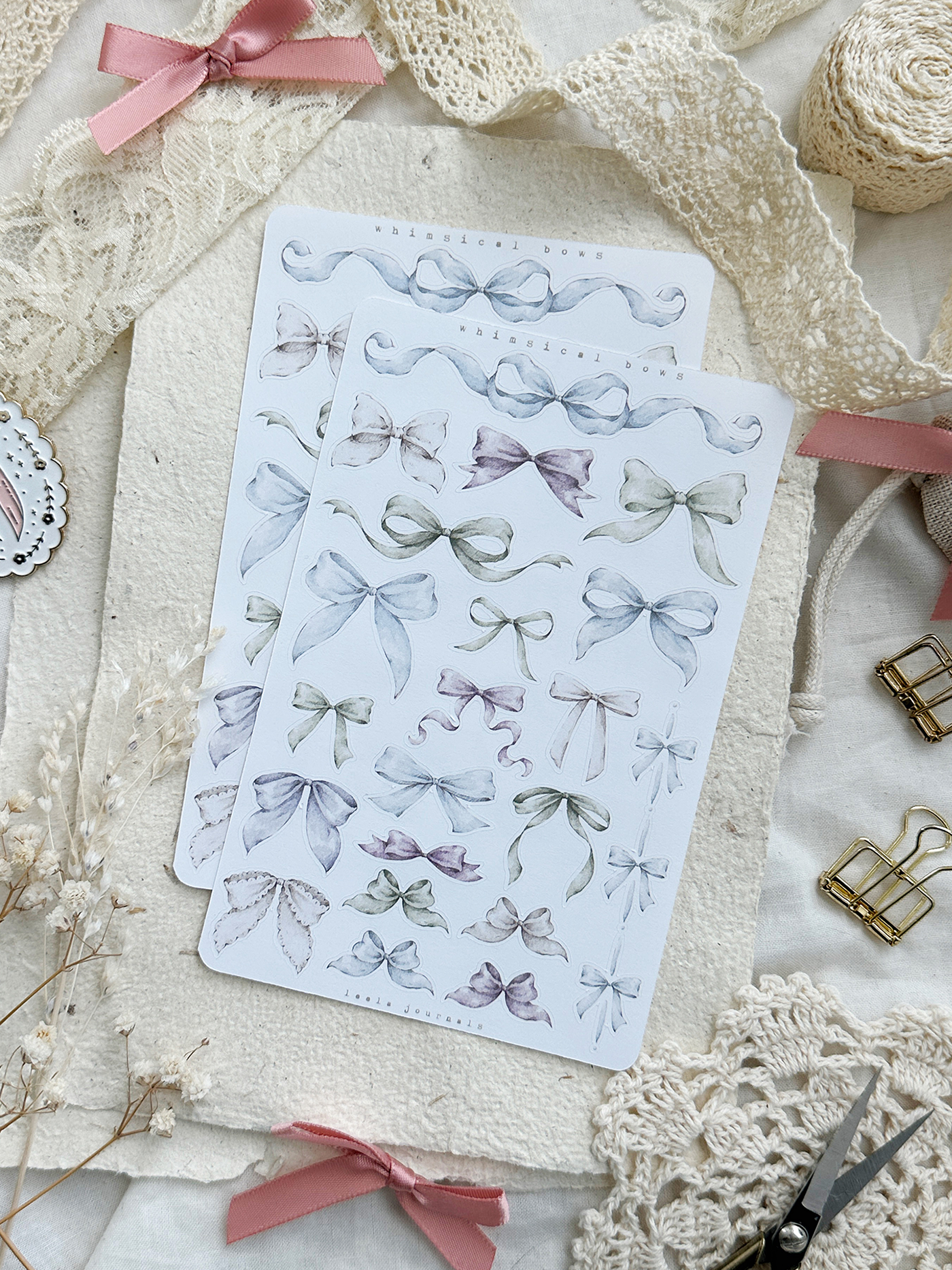 whimsical bows mini & large sticker sheets