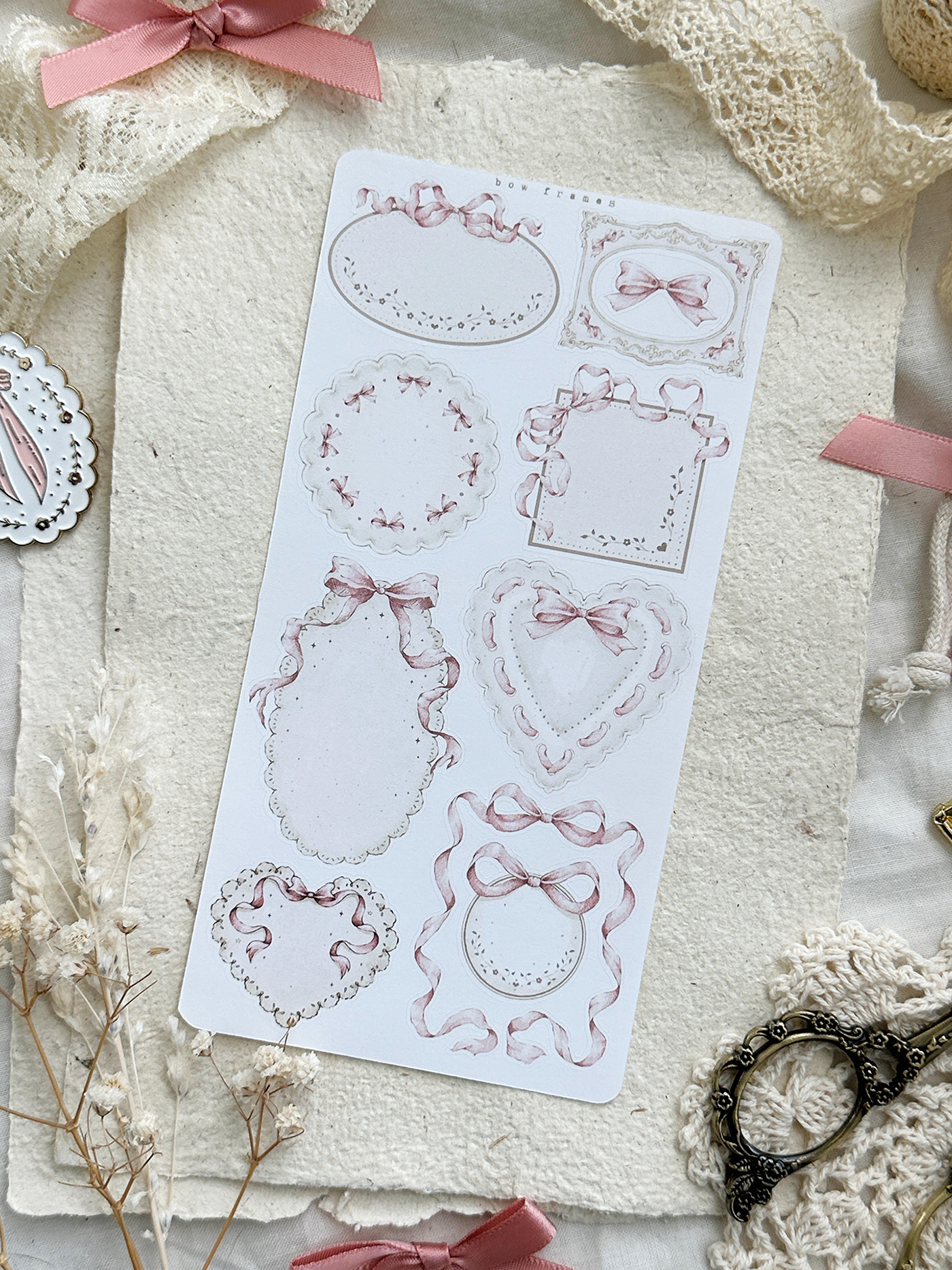bow frames sticker sheet