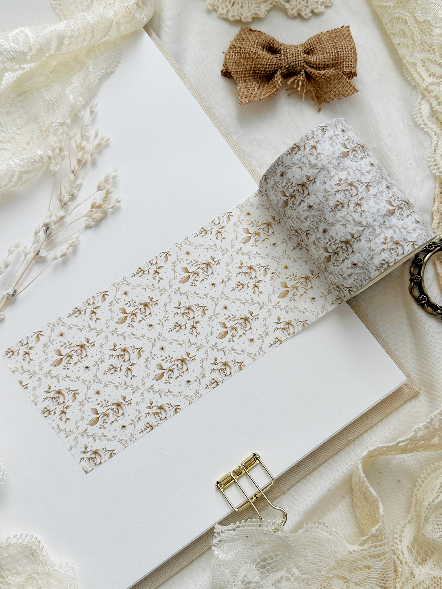 ivory rose trellis washi tape