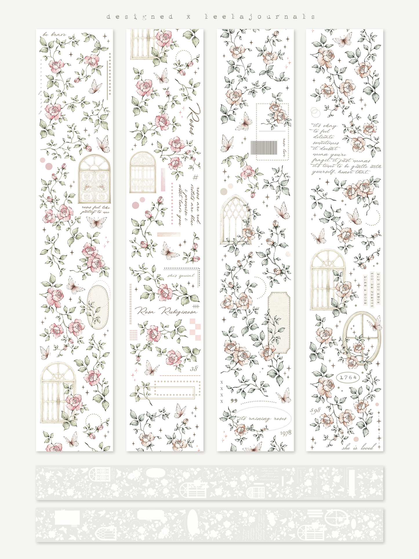field of roses pet & washi tape (pre-cut)