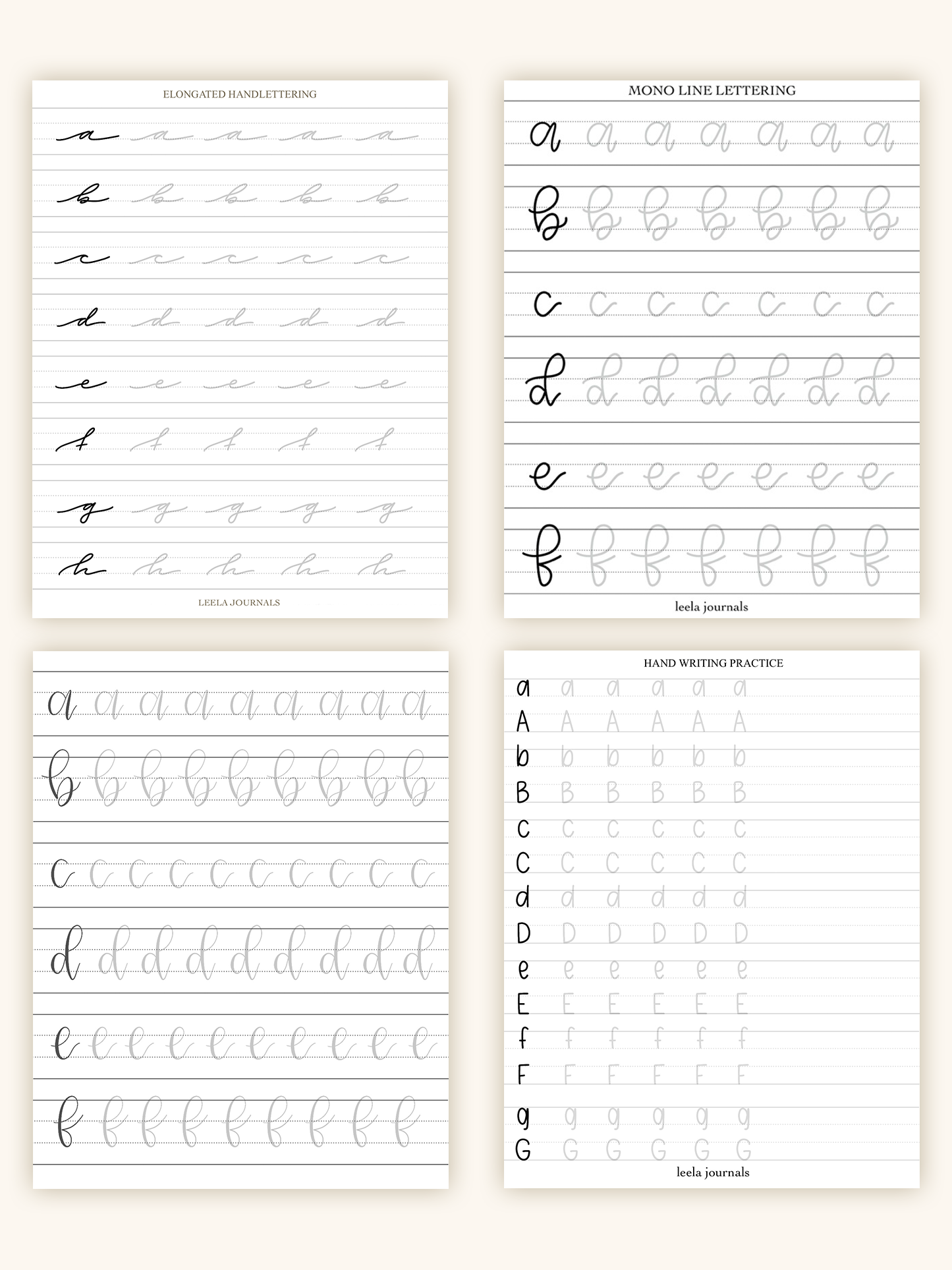 Calligraphy Practice Sheet Uppercase Version - Love Paper Crafts