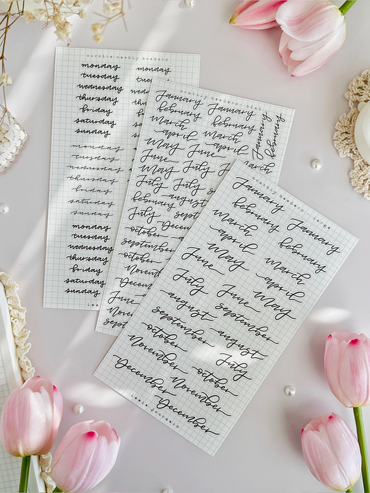 monthly & weekly headers 2 sticker sheet - 3pc set