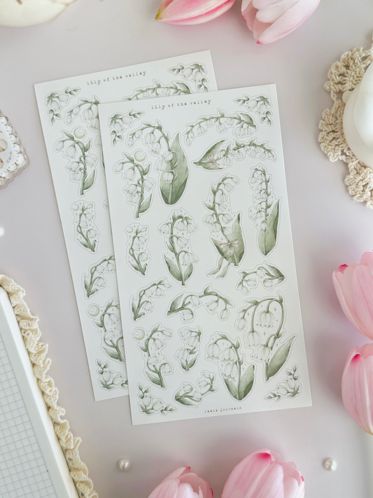 lily of the valley & frames 1 sticker sheet - 2pc set