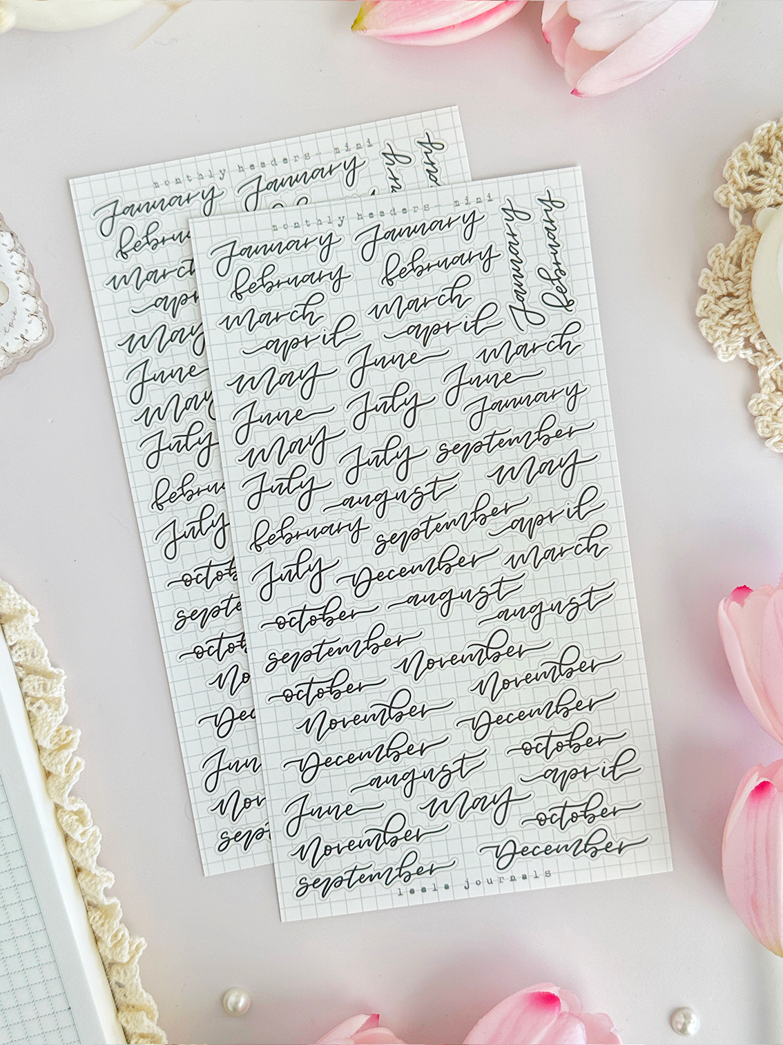 monthly & weekly headers 2 sticker sheet - 3pc set