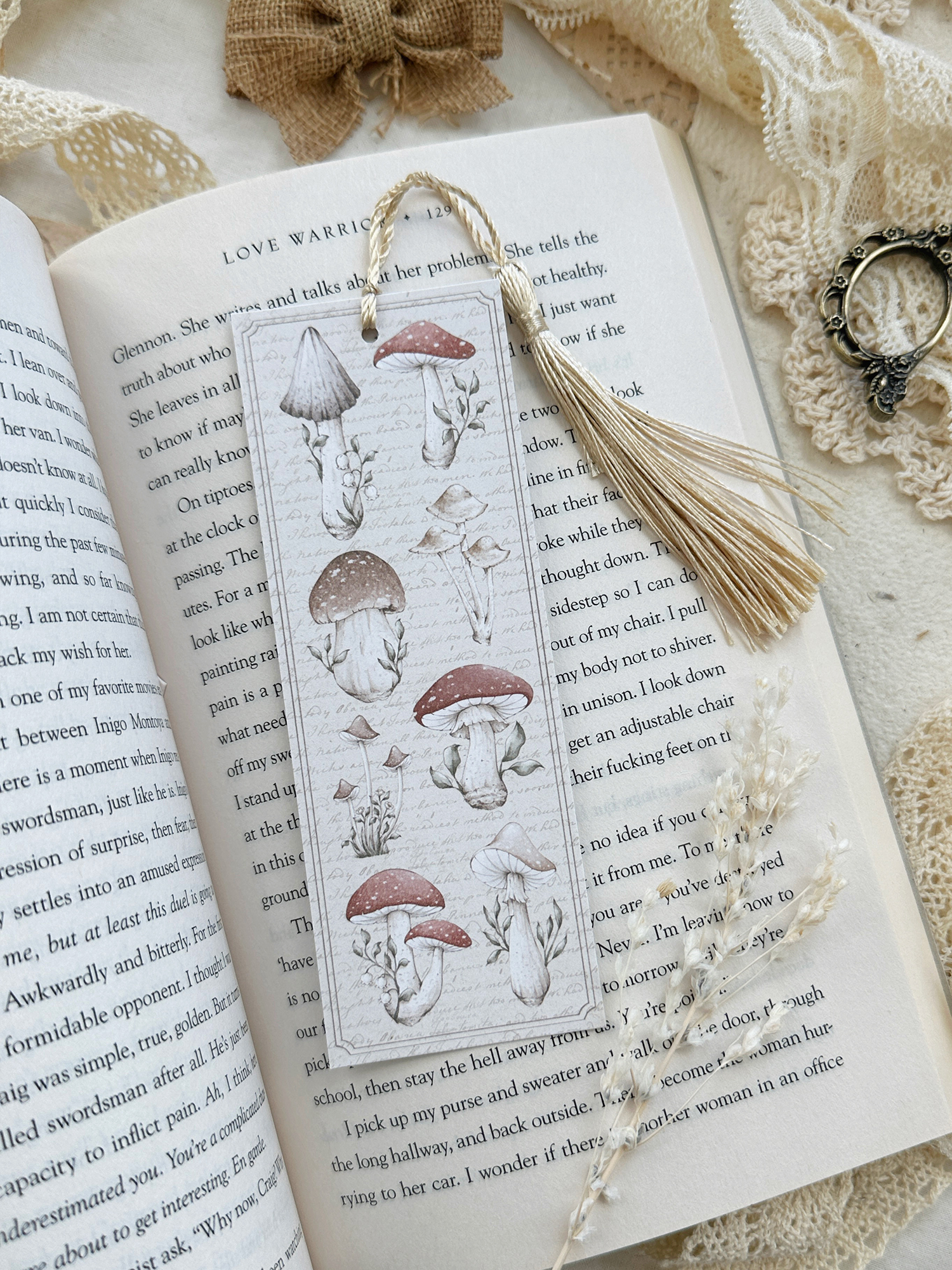 I made this cute little mushroom bookmark for my partner! It was a