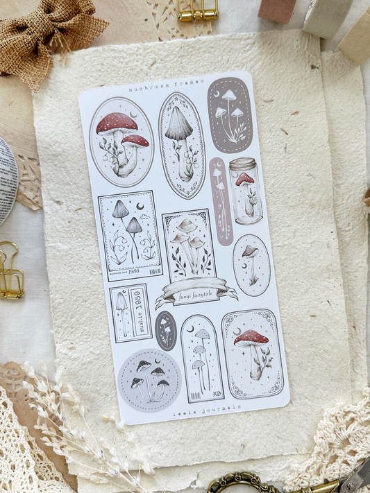 mushroom frames sticker sheet - 1pc