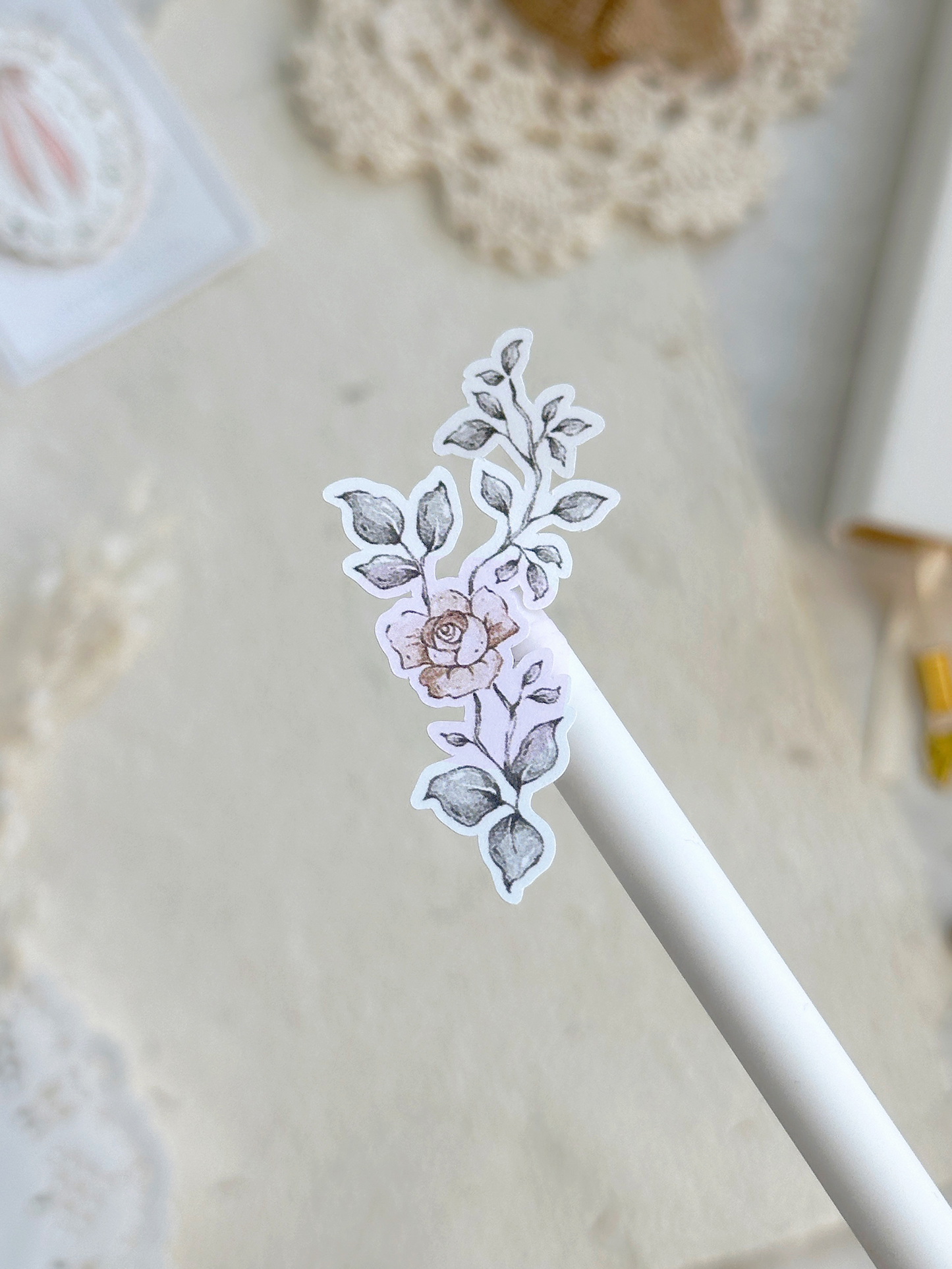 peach roses cutouts sticker sheet
