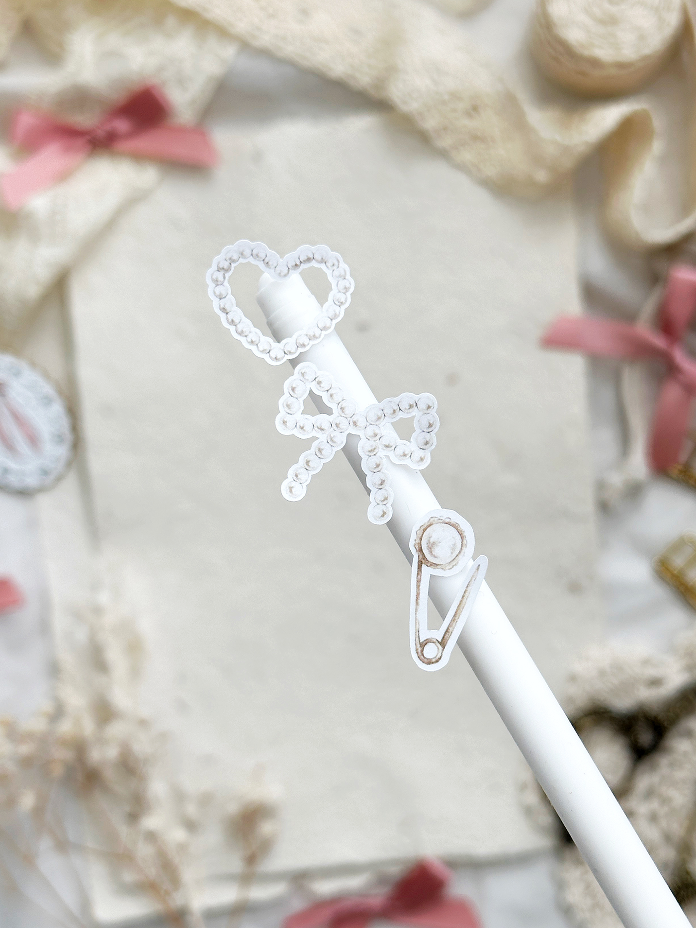 pearls & frames sticker sheet - 2pc set