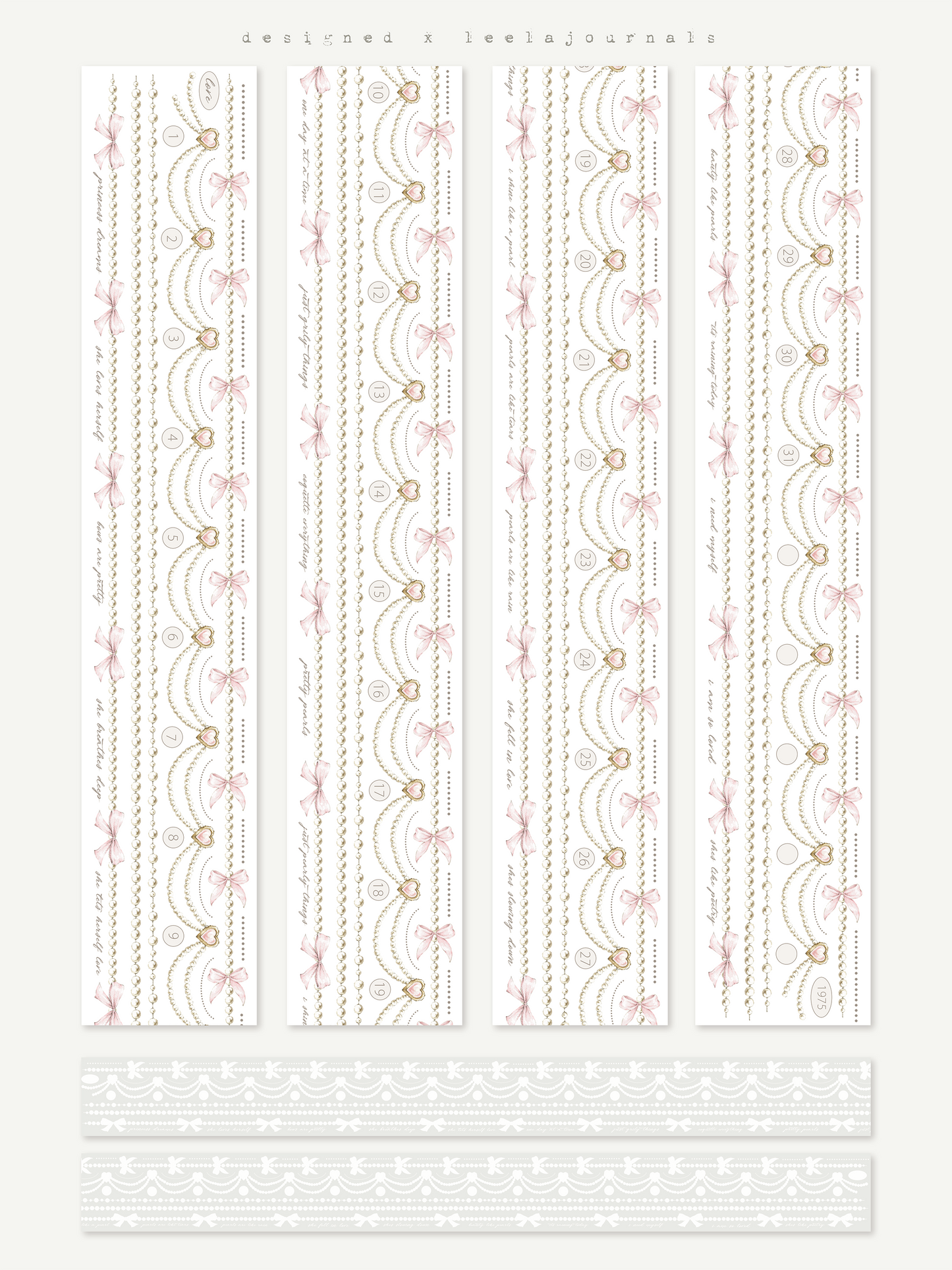 pearly strings pet & washi tape (pre-cut)
