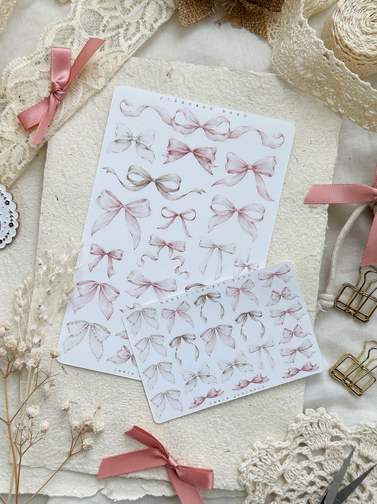 princess bows (mini or large) sticker sheets