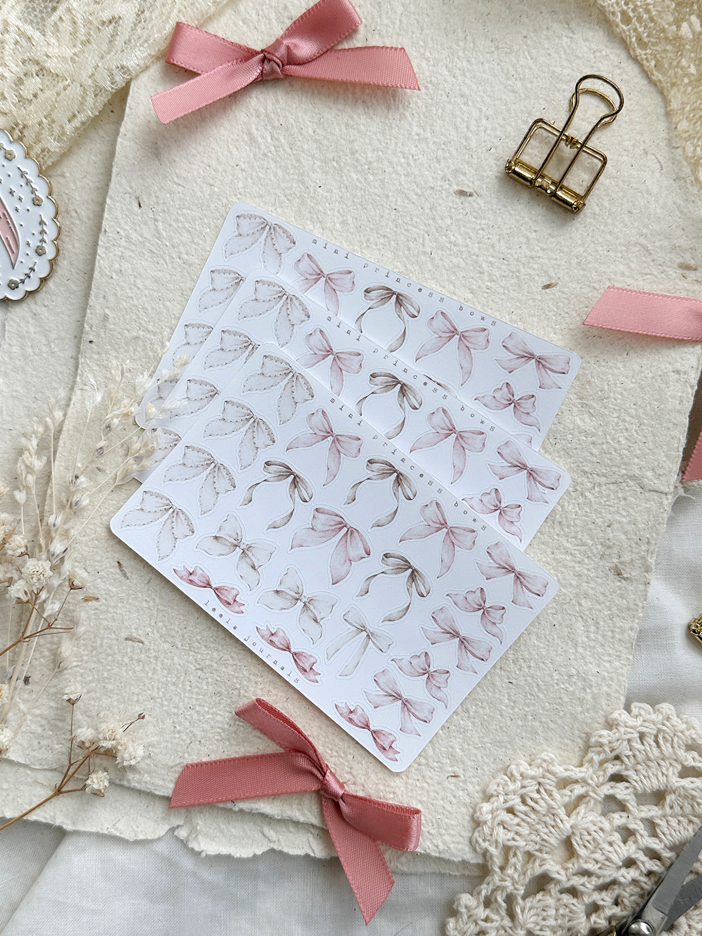 princess bows mini & large sticker sheets