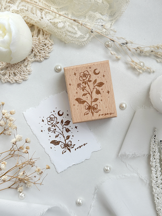 moonlight rose wood stamp