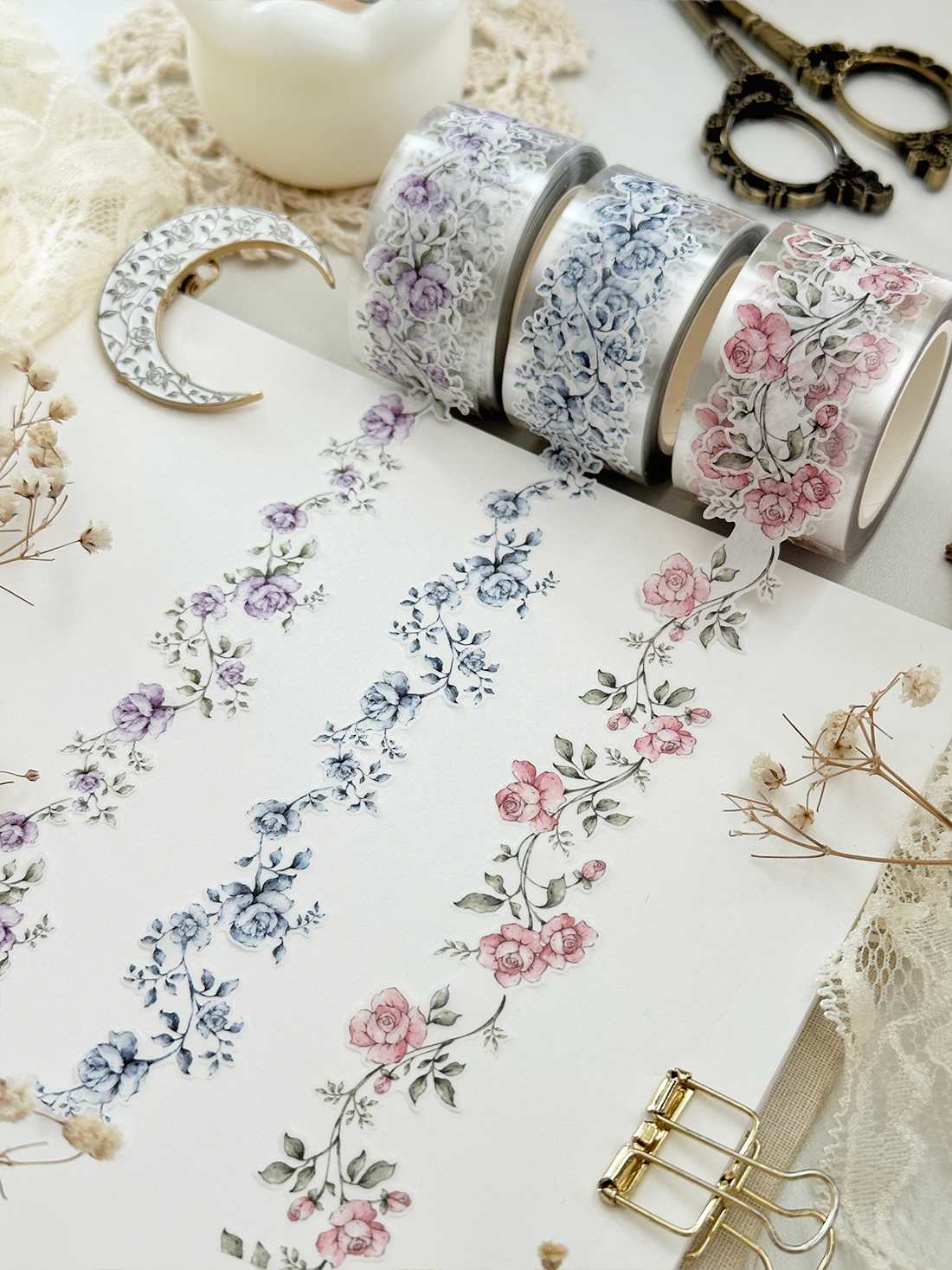 rose vine die cut washi tape