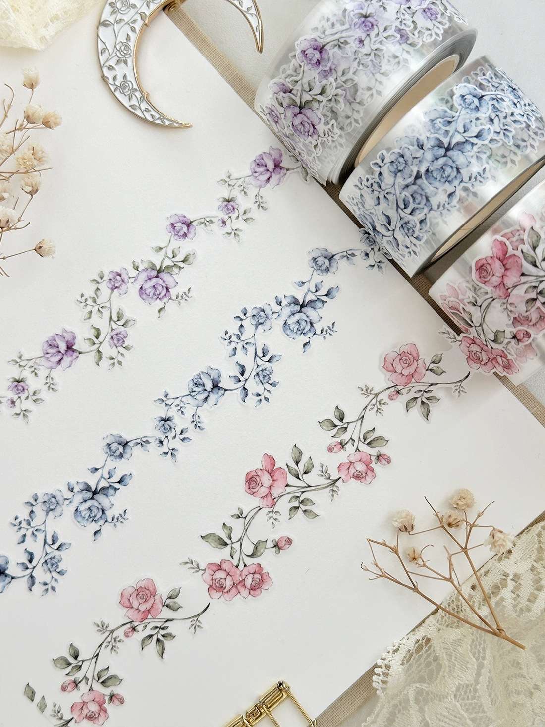 rose vine die cut washi tape