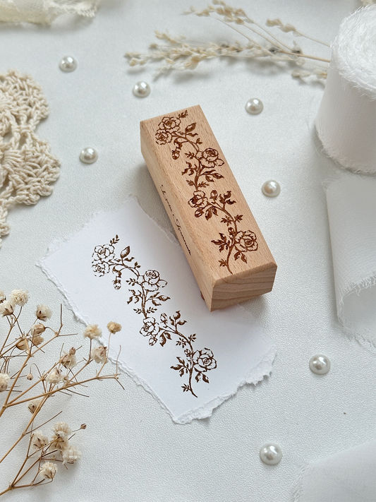 rose vine wood stamp