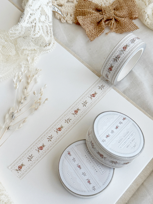 lace & roses - red washi tape