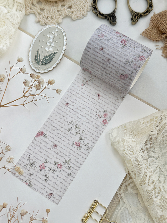 rose script washi tape