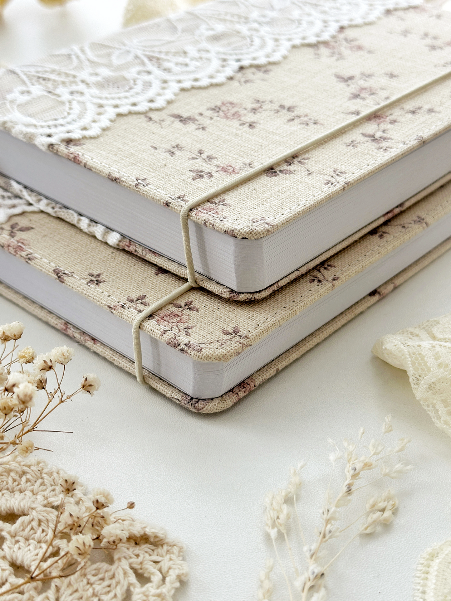 120 gsm | A5 | rose & lace notebook (dotted)