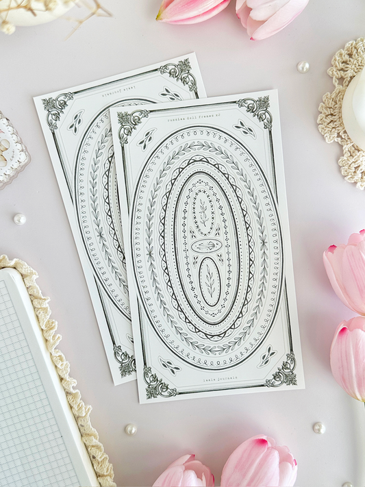 russian doll frames sticker sheet - 2pc set
