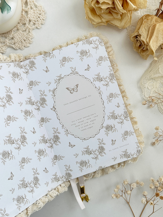 160 gsm | A6 | brown sweater lace baby notebook (dot, grid, blank)