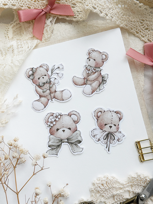 teddy bear sticker flake bundle