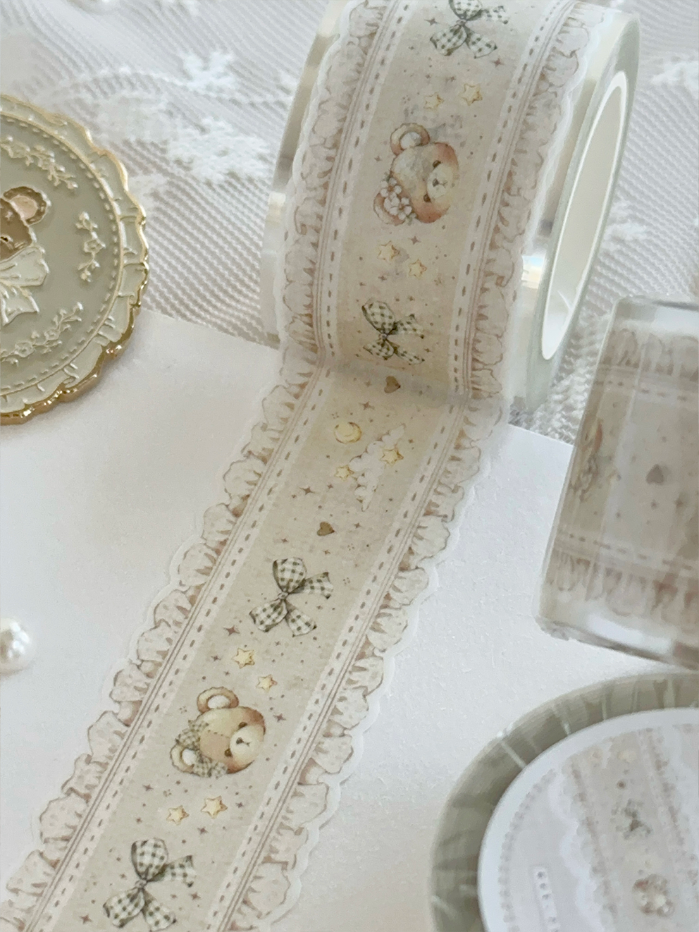 teddy bear dreams die cut washi tape