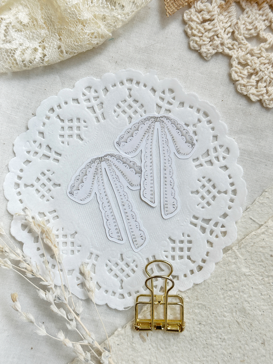 lace bow sticker flake 1.3x1.75