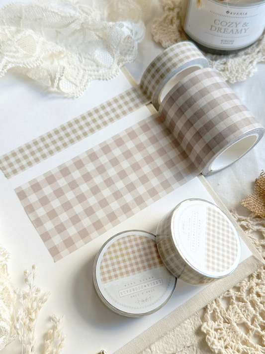 creamy brown plaid washi tape