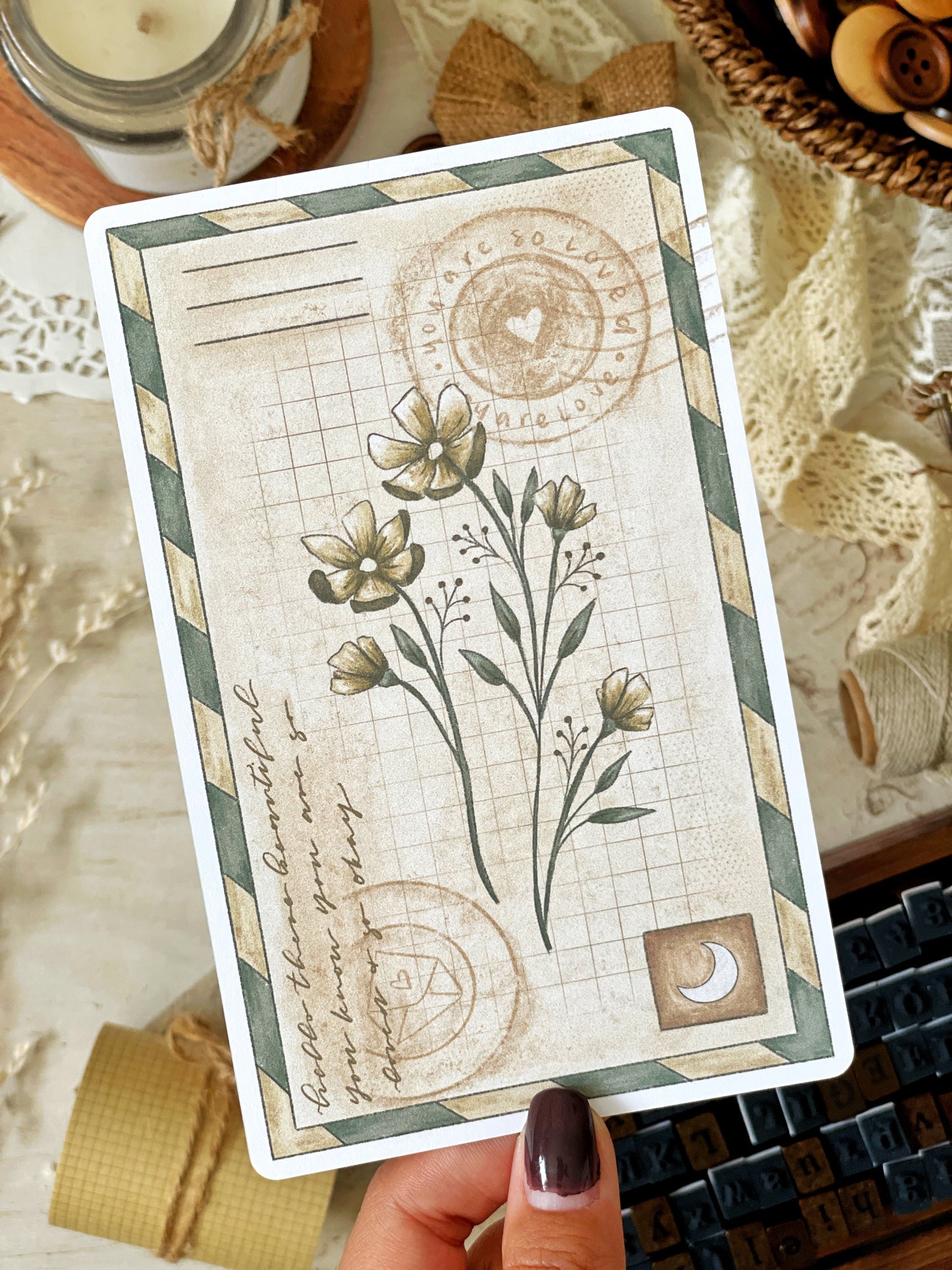 *retiring* vintage botanical postcard 4x6