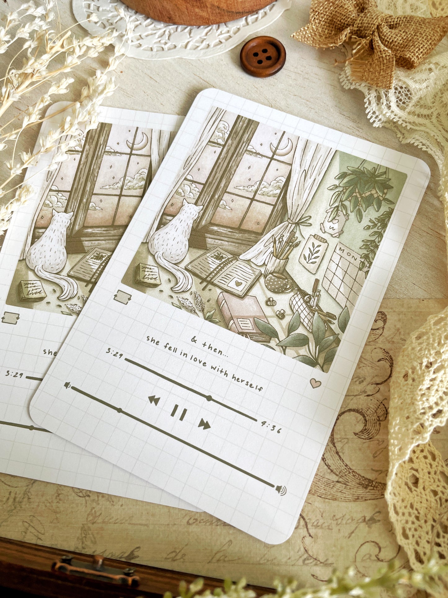 lo-fi desk kitty art print 4x6