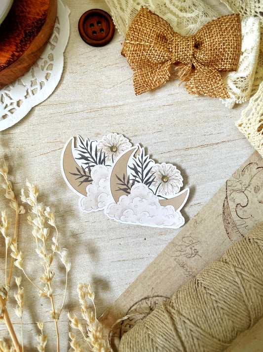 moon & cloud sticker flake 2x2