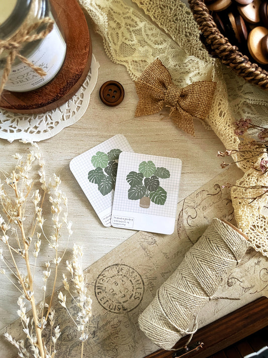 *retiring* monstera pantone sticker flake 2x2.5