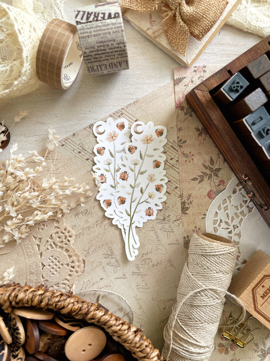 ladybug floral sticker flake 1.5x3.75