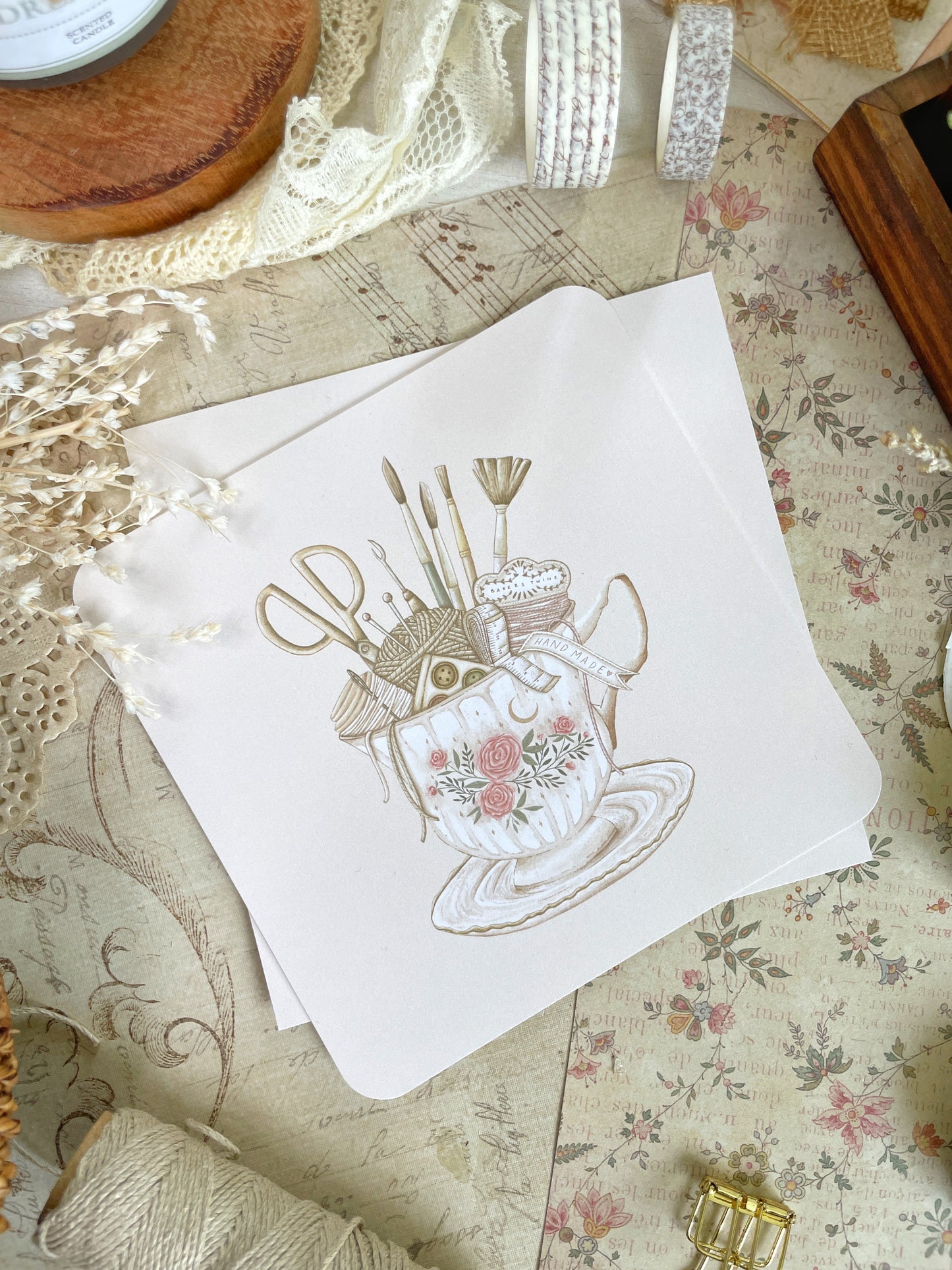 *retiring* craft supplies art print 5.25x5.25