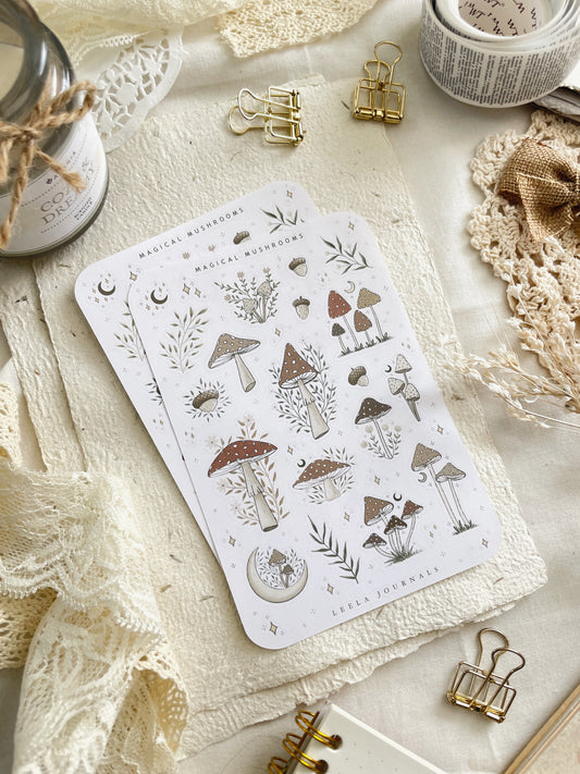 magical mushrooms & frames sticker sheets
