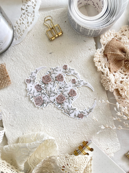 rose moon sticker flake 2.25x2.25