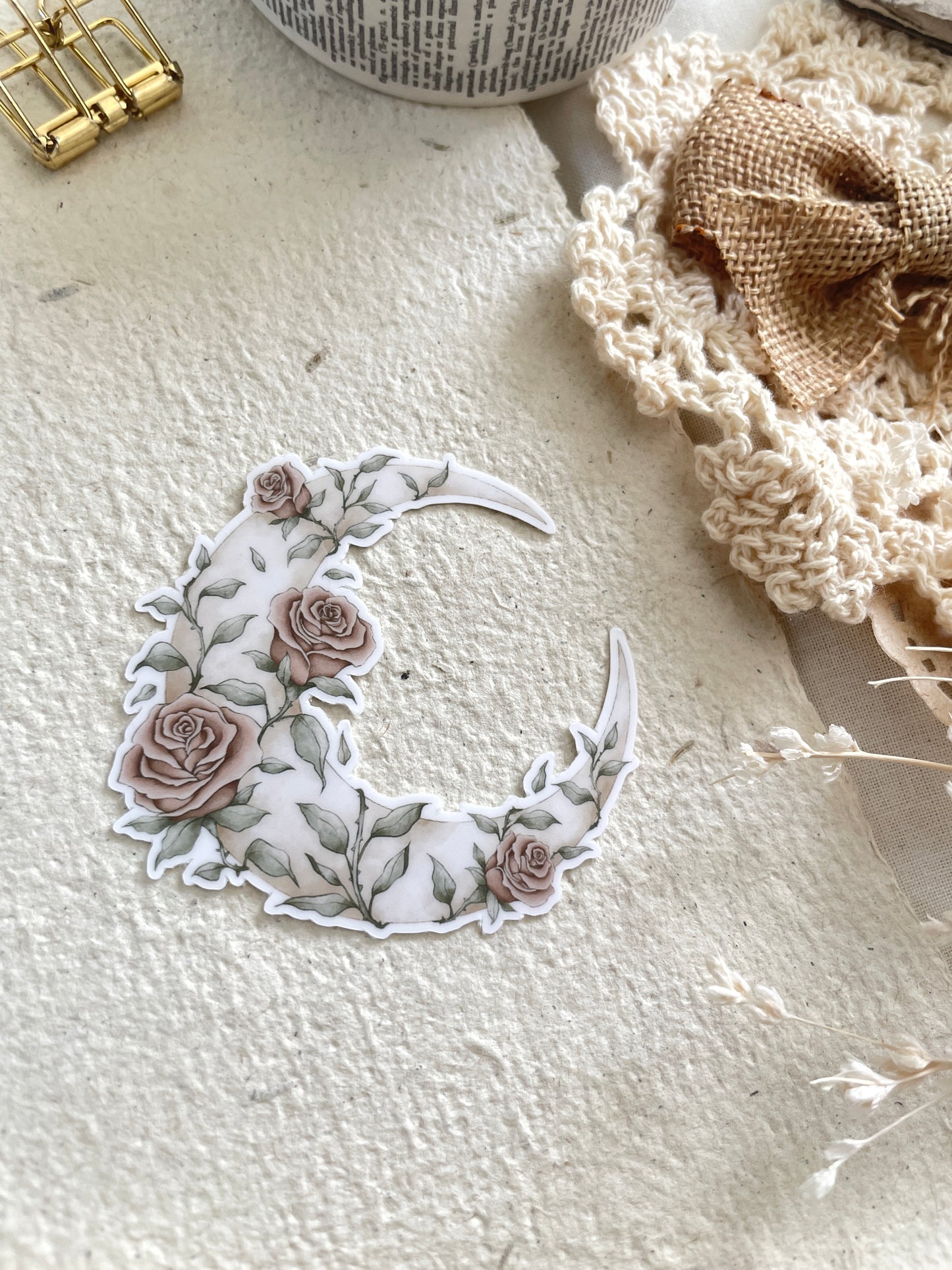 rose moon sticker flake 2.25x2.25
