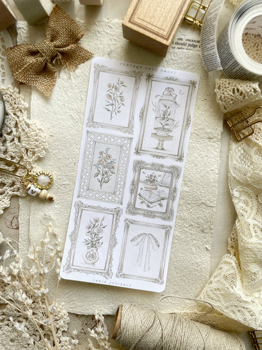 vintage wall decor sticker sheet - 1pc