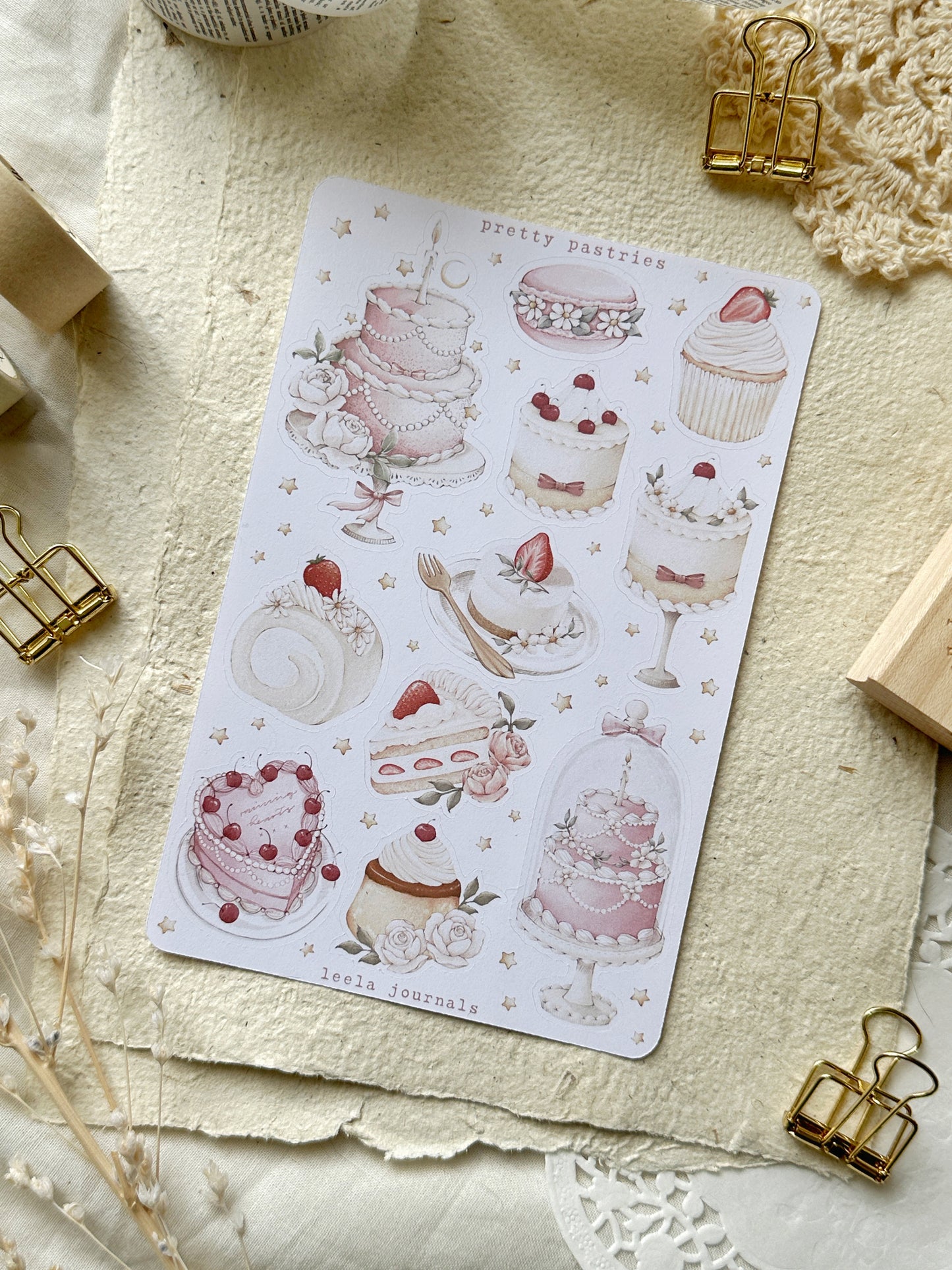 pretty pastries sticker sheet